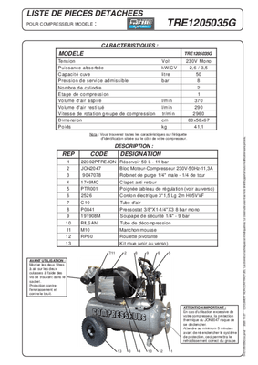 Compresseurs, outils pneumatiques - Compresseurs - Compresseur monophasé 50 L 8 Bar 3,5 CV