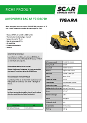 Herbes et entretien - Tondeuse autoportée essence - Tondeuse autoportée à éjection arrière TG 130/72H