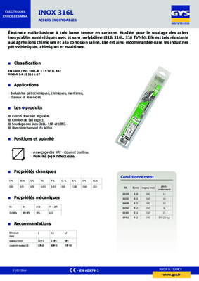 Soudure - Electrodes - Electrode inox Ø 3,2 mm