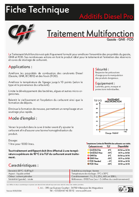 Carburant et transfert - Additifs - Traitement GNR diesel 1 L